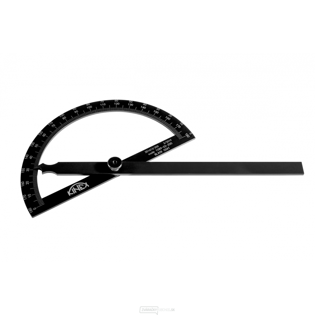 Uhlomer oblúkový KINEX BLACK COAT 180 °, 200x290 mm