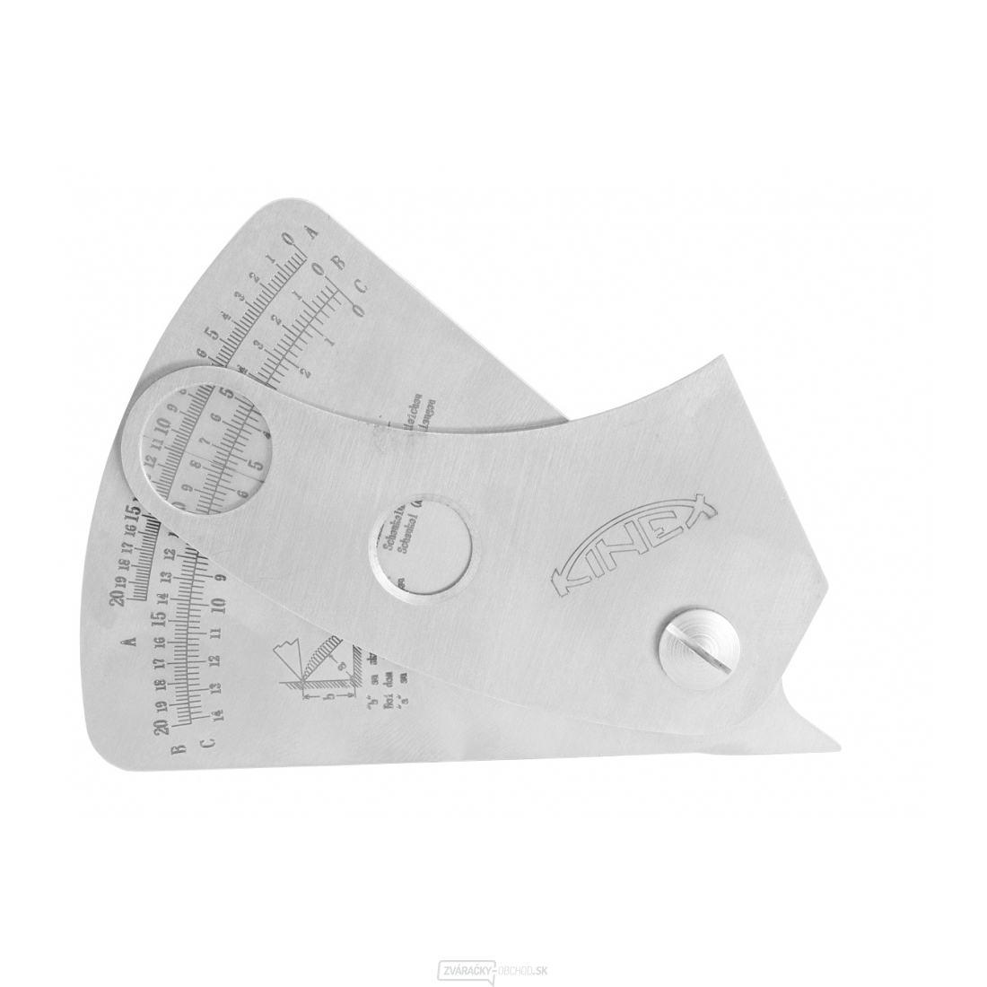 Mierka na zvary - 3 stupnice, INOX