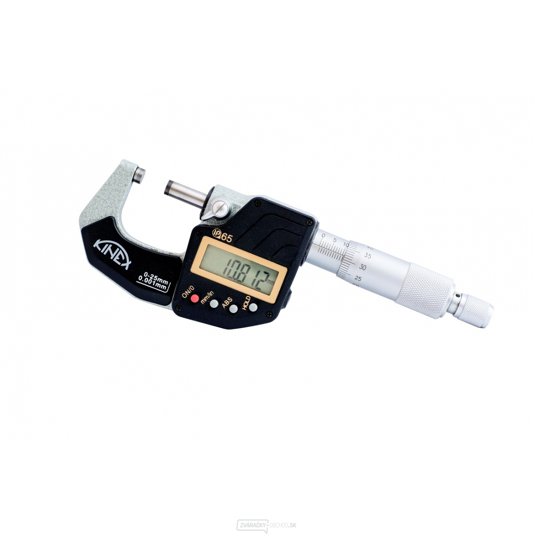 Digitálny mikrometer strmeňový KINEX ABSOLUTE ZERO, 50-75 mm, 0,001 mm, DIN 863, IP 65