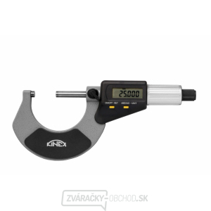 Digitálny mikrometer strmeňový KINEX 0-25 mm, 0,001mm, DIN 863, IP 65