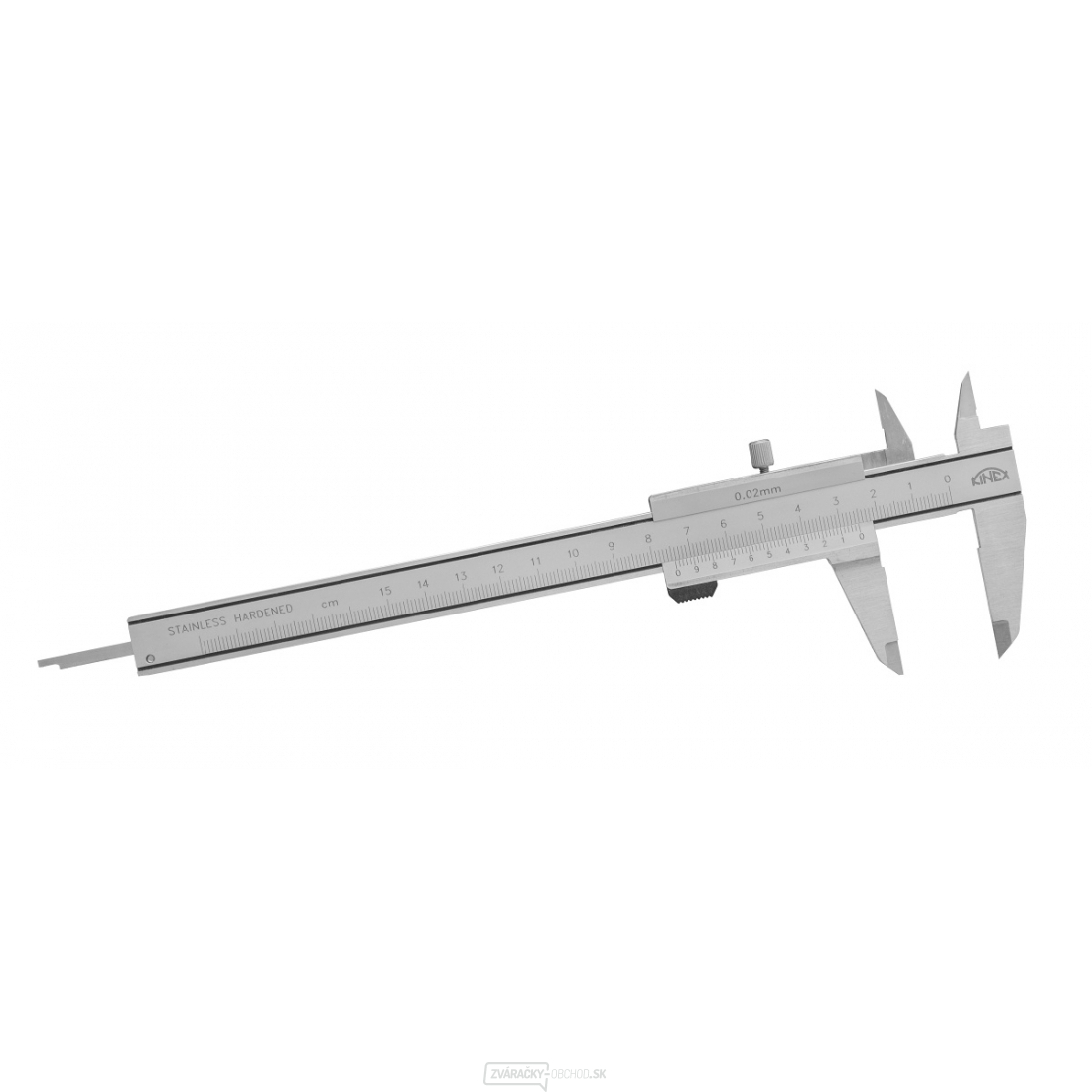 Posuvné meradlo KINEX 150 mm, 0,02 mm, 40 mm, paralelné vedenie - PRE ĽAVÁKOV, DIN 862