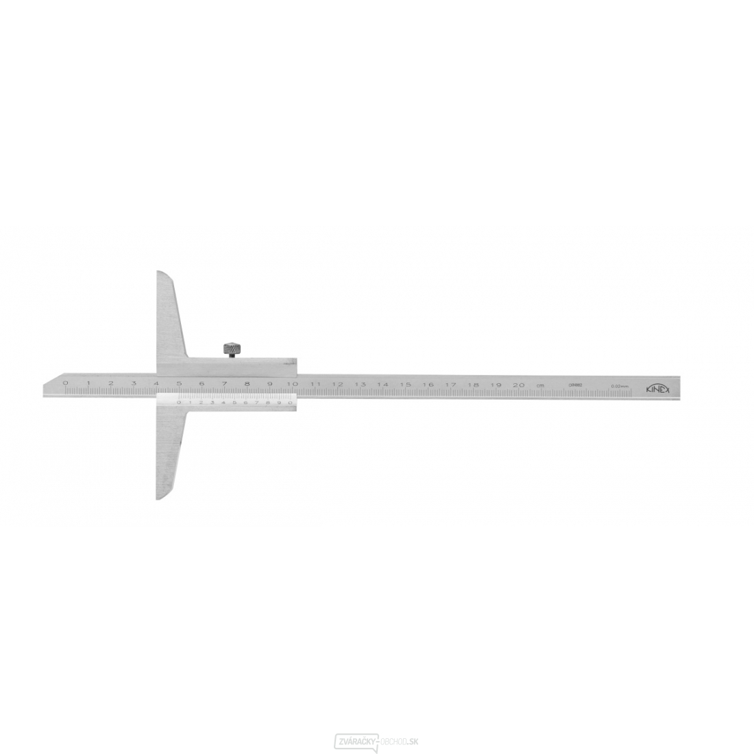 Hĺbkomer bez nosa KINEX 500 mm, 0,02 mm, ČSN 25 1280, DIN 862