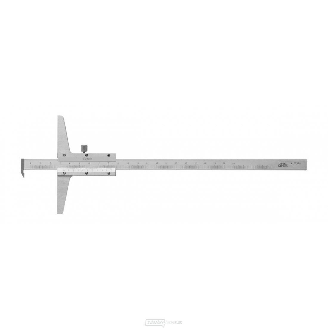Hĺbkomer s nosom KINEX 200 mm, 0,02 mm, ČSN 25 1280, DIN 862