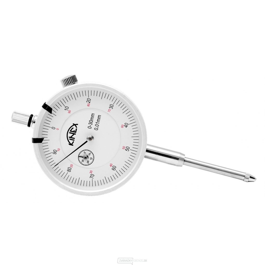 Úchylkomer číselníkový KINEX 0-30 mm/60 mm/0,01 mm, ČSN EN ISO 463, ČSN 25 1811, ČSN 25 1816
