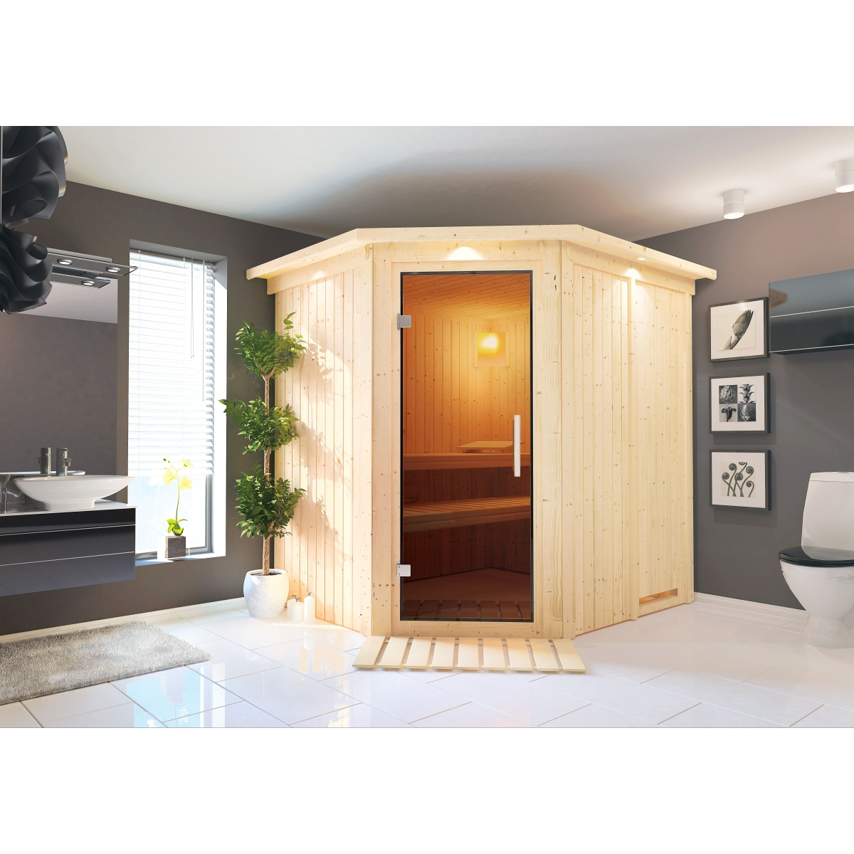 Fínska sauna KARIBU Siirin (71376)