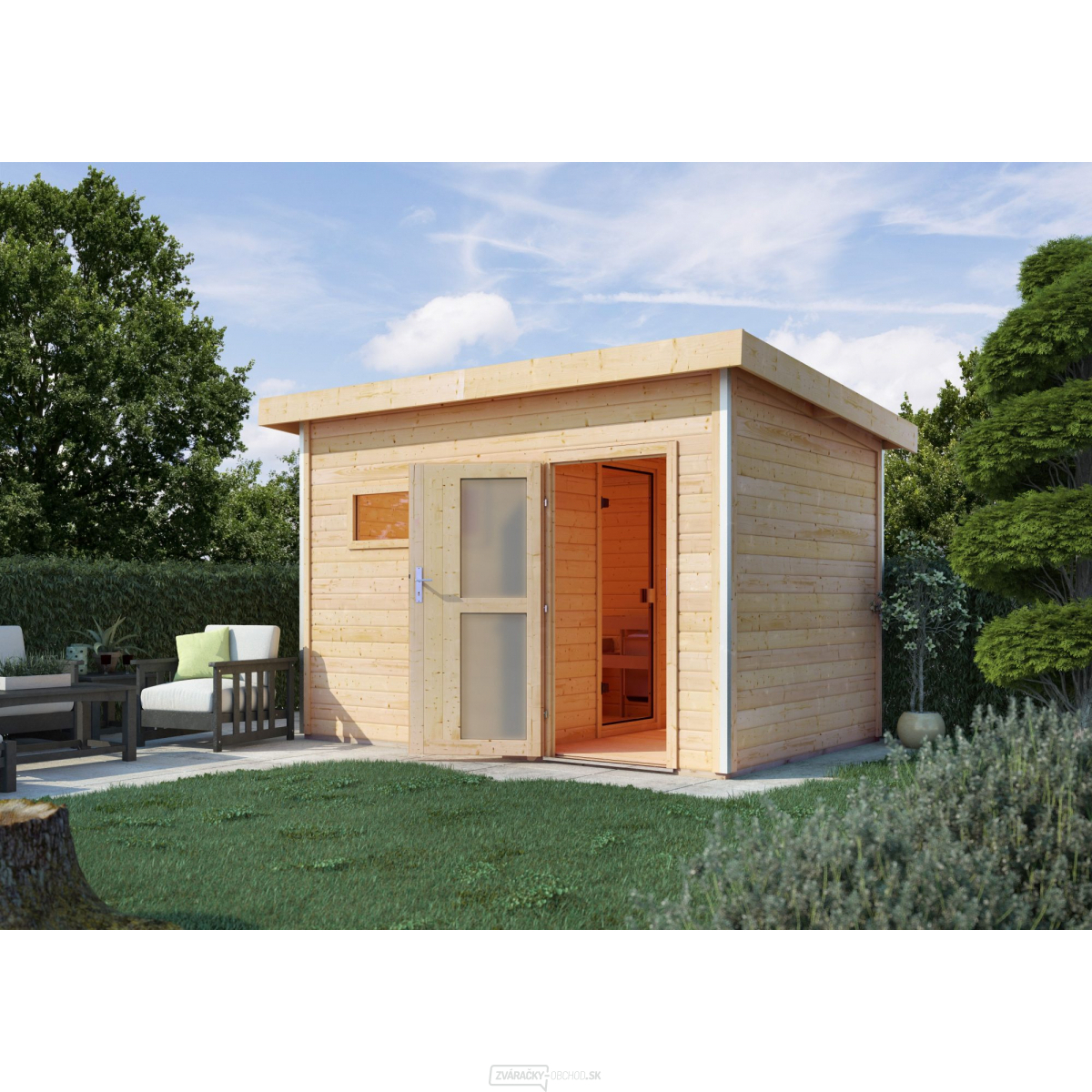 Fínska sauna KARIBU SKROLLAN 2 (86291) s predsieňou