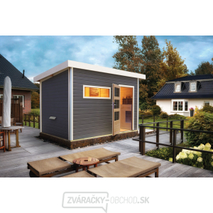 Fínska sauna KARIBU SKROLLAN 2 (86292) tm. sivá s predsieňou gallery main image