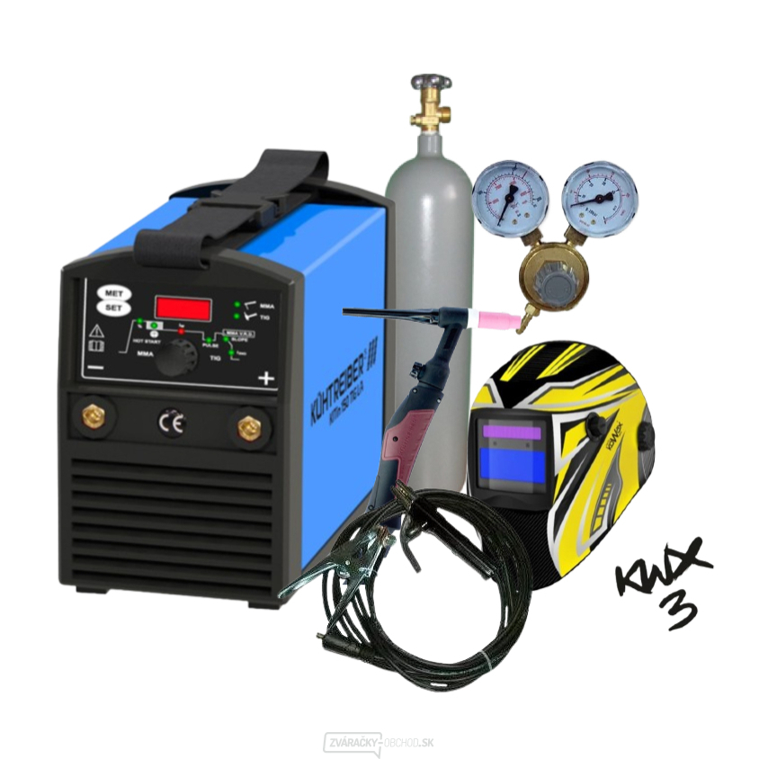 KITin 1500 HF + káble + kukla + horák + redukčný ventil + plná fľaša ARGON