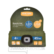 Čiapka s čelovkou 45lm, nabíjací, USB, tmavo zelená, univerzálna veľkosť náhled