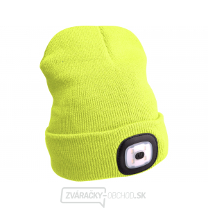 Čiapka s čelovkou 45lm, nabíjací, USB, fluorescenčná žltá, univerzálna veľkosť gallery main image