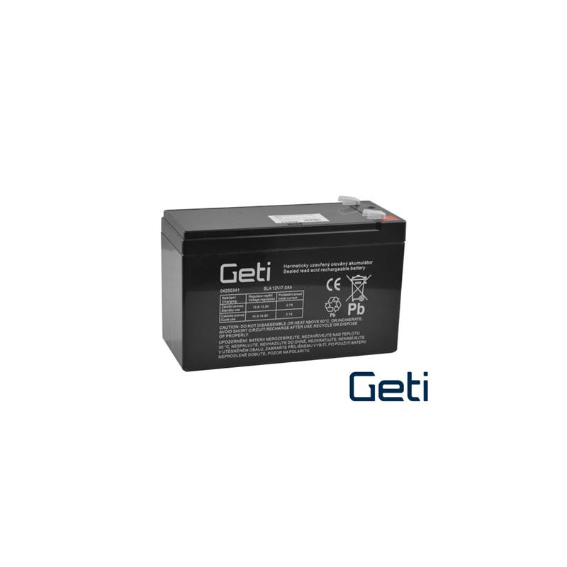 Batérie olovená 12V 7.0Ah Geti (konektor 6,35 mm)