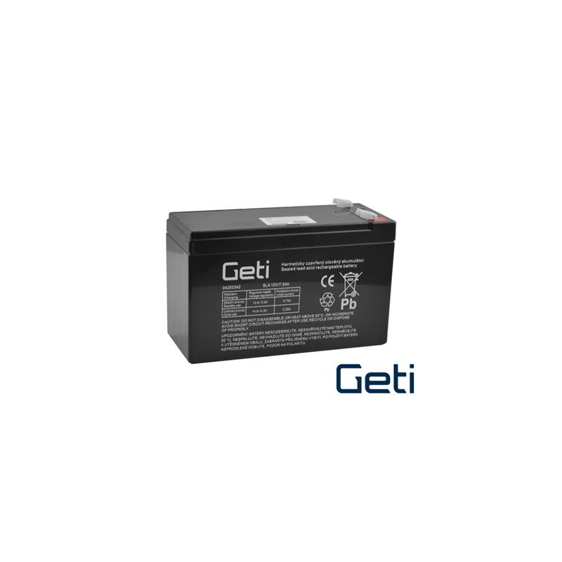 Batérie olovená 12V 7.5Ah Geti (konektor 6,35 mm)