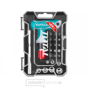 Skrutkovač račňový s T-rukoväťou a hrotmi, sada 24ks