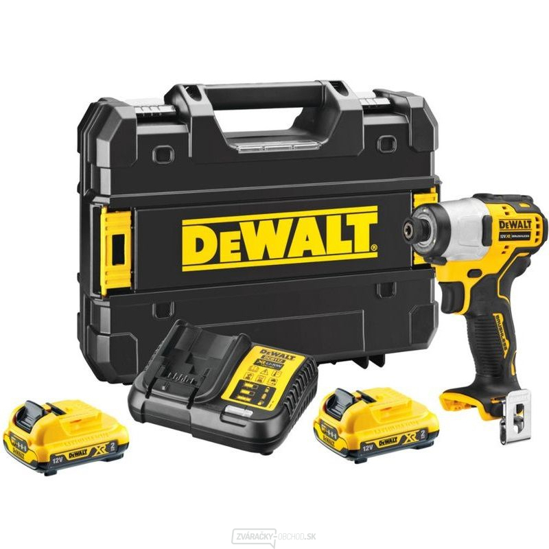 AKU RÁZOVÝ UŤAHOVÁK DCF801D2 DEWALT1/4" 12V 2,0AH LI-ION