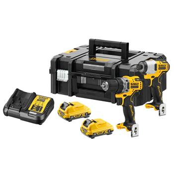 DCK2110L2T DeWALT Sada AKU skrutkovač + rázový uťahovák DCK2110L2T
