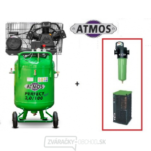 Kompresor Atmos Perfect line 3/100 S + SF Priemyselný filter (F02) + Kondenzačná sušička (AHD61)