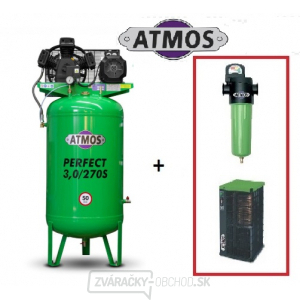 Kompresor Atmos Perfect 3/270S + SF Priemyselný filter (F02) + Kondenzačná sušička (AHD31)