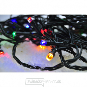 Solight LED vonkajšie vianočné reťaz, 100 LED, 10m, prívod 3m, 8 funkcií, časovač, IP44, viacfarebný