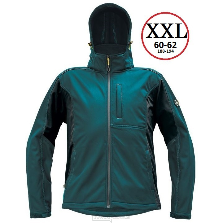 Pánska softshellová bunda DAYBORO - vel.XXL (petrolejová-čierna)