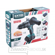 Aku vŕtací skrutkovač s príklepom EXTOL SHARE20V, BRUSHLESS, 20V Li-ion, 2000mAh náhled