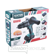 Aku vŕtací skrutkovač s príklepom EXTOL SHARE20V, BRUSHLESS, 20V Li-ion, 2000mAh náhled