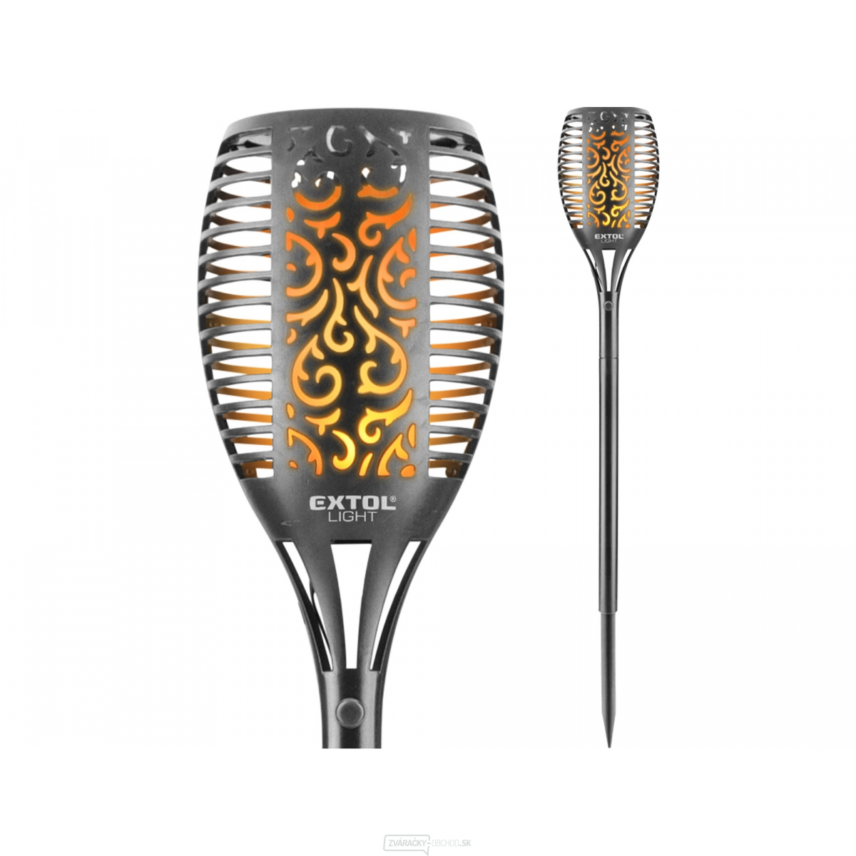 Pochodeň LED s plameňom, 79cm, solárne nabíjanie, 35lm