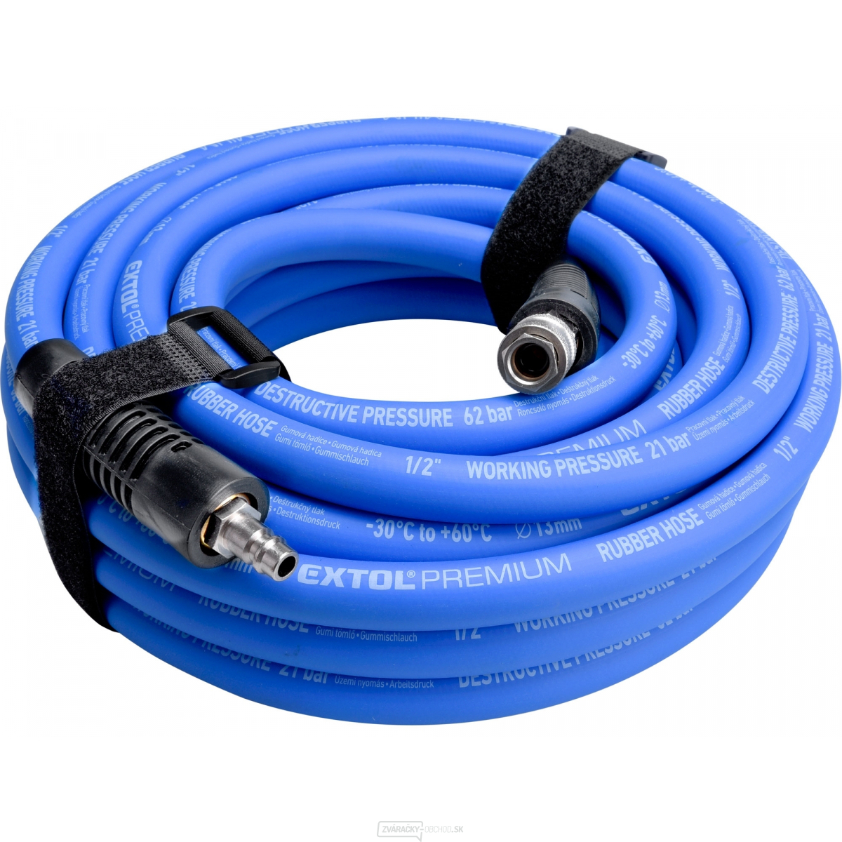 Hadica vzduchová, guma, 1/4"rýchlospojka, 1/2" (13/19mm), 10m