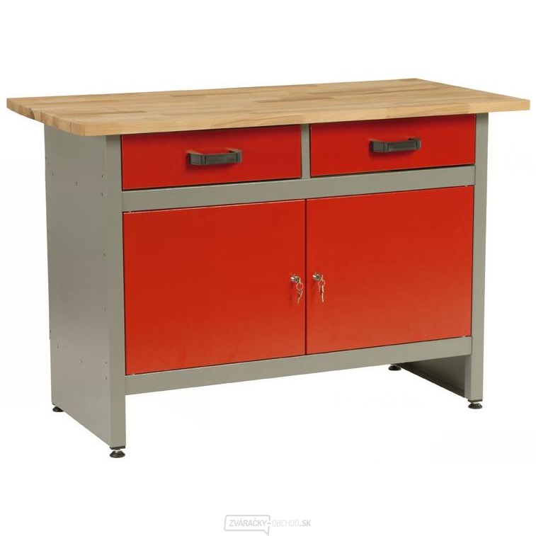 MARS - pracovný stôl 2xzásuvka, 2x dvierka, 120x60x84cm