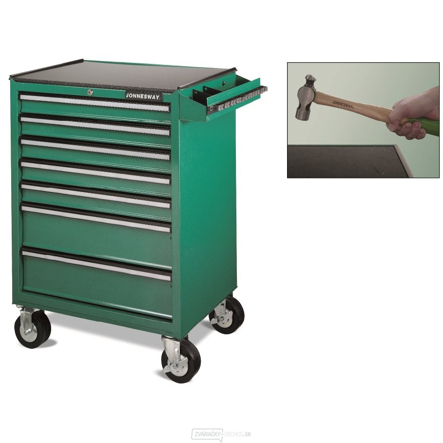 Dielenský vozík nevybavený, s postranným úchytom, 7 zásuviek - JONNESWAY C-7DW1
