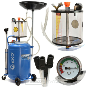 Pojazdná olejová nádrž s odsávačkou 80L a odmerným valcom Pojazdná olejová nádrž s odsávačkou 80L a odmerným valcom gallery main image