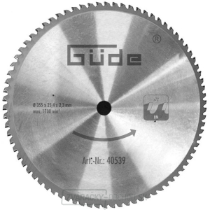 Pilový kotúč pre rezání kovu vhodný k pile GMK 350 T, GÜDE Pilový kotúč pre rezání kovu vhodný k pile GMK 350 T, GÜDE gallery main image