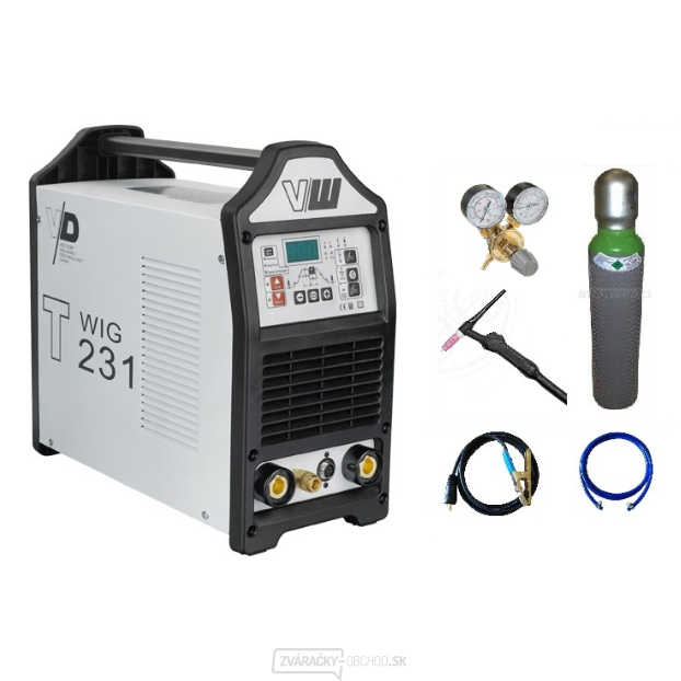 VECTOR DIGITAL T231 WIG + zváracie káble + Horák TIG + ventil + plná Argon fľaša