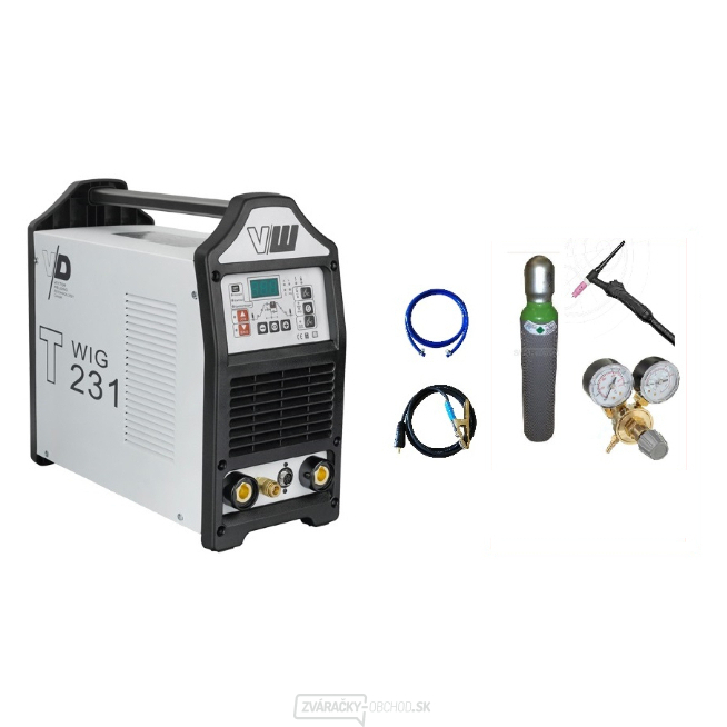 VECTOR DIGITAL V241 ACDC + zváracie káble + Horák TIG s potenciometrom + ventil + Plná Argon fľaša