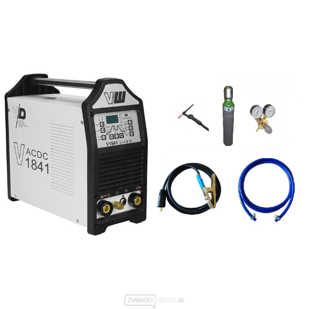 VECTOR DIGITAL V1841 ACDC + zváracie káble + Horák TIG s potenciometrom + Ventil + Plná Argon fľaša
