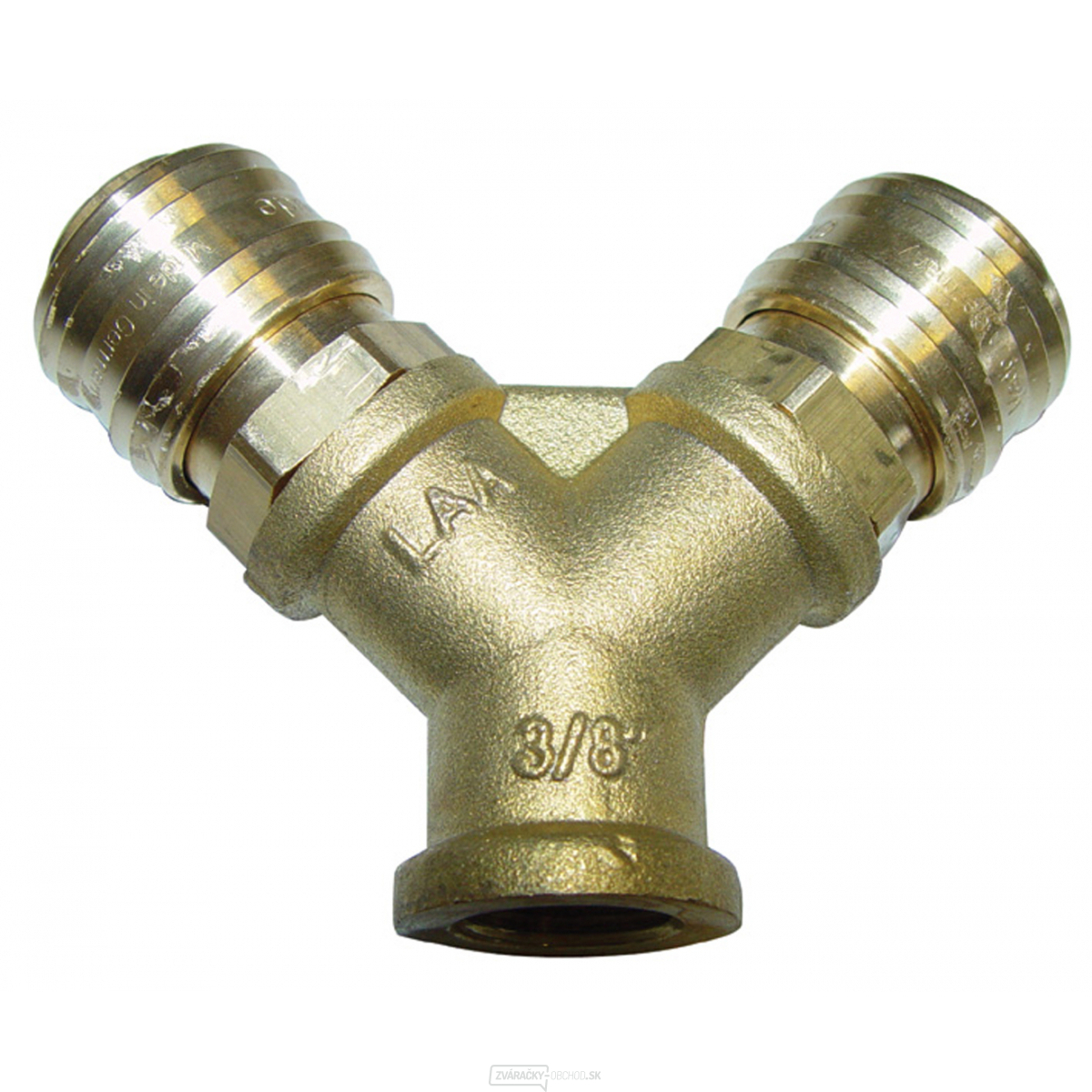 2-cestný rozdeľovač vzduchu s rýchlospojkami (⅜"vnútorný závit)