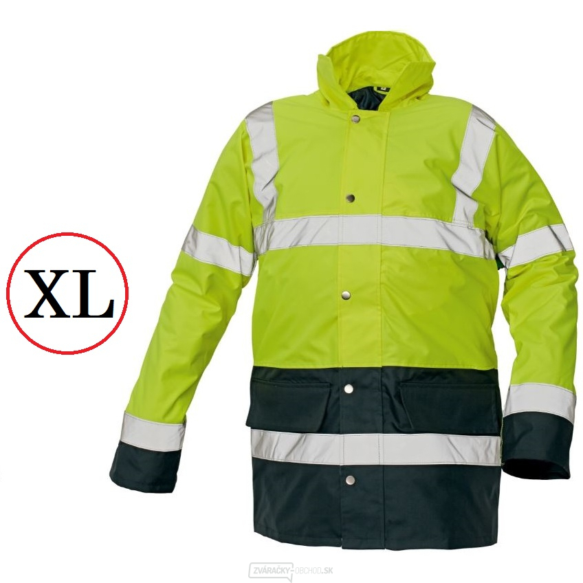 Reflexná zimná nepremokavá bunda Sefton HV - vel.XL (žltá/navy)