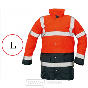 Reflexná zimná nepremokavá bunda Sefton HV - vel.L (oranžová/navy)