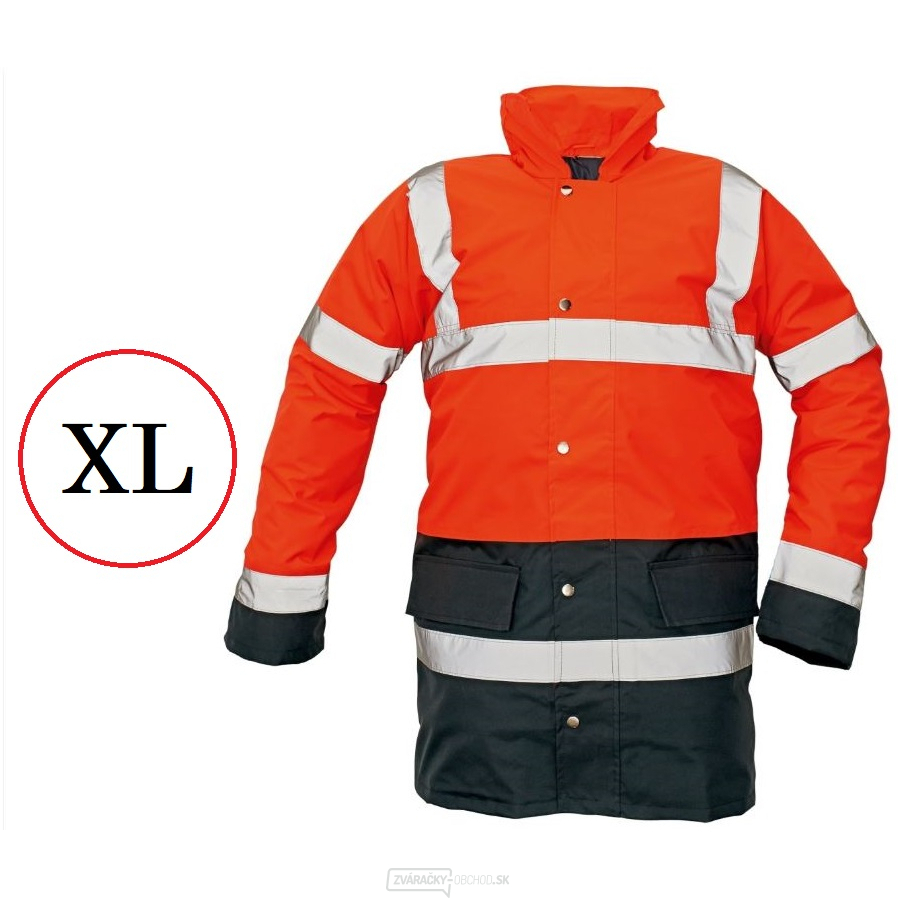 Reflexná zimná nepremokavá bunda Sefton HV - vel.XL (oranžová/navy)