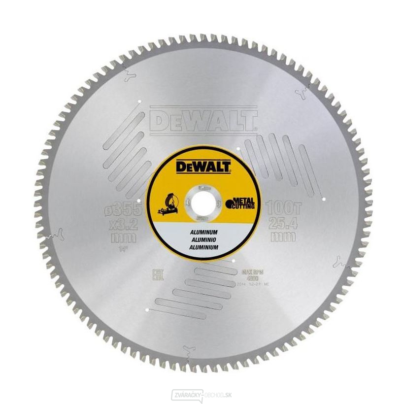 Pílový kotúč na rezanie kovu 355x25,4mm 100z EXTREME DeWALT