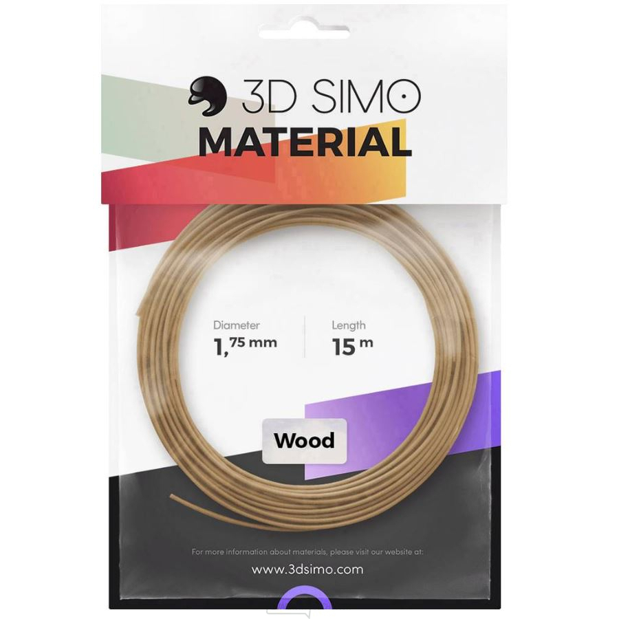 Vlákno pre 3D Tlačiarne 3D Simo - Drevo (1.75mm)