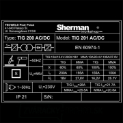 Sherman Zvárací Invertor TIG 201 AC/DC + Káble + Horák + Sada vybavenie Náhľad