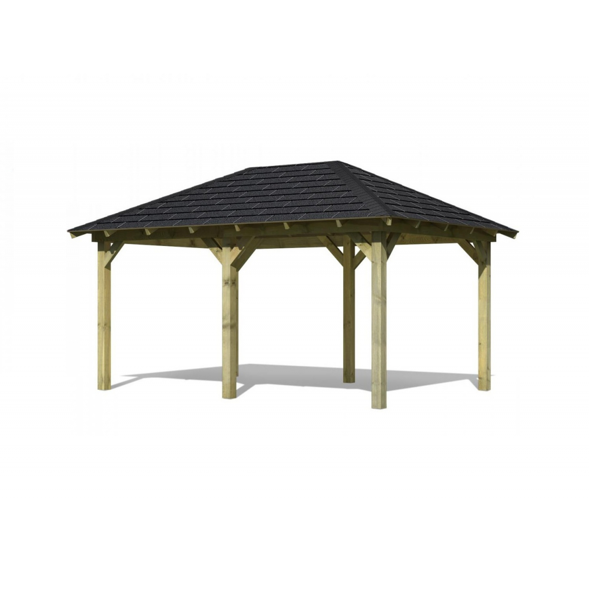 Záhradný altánok KARIBU Peride 68825 vr. čierneho strešného šindľa