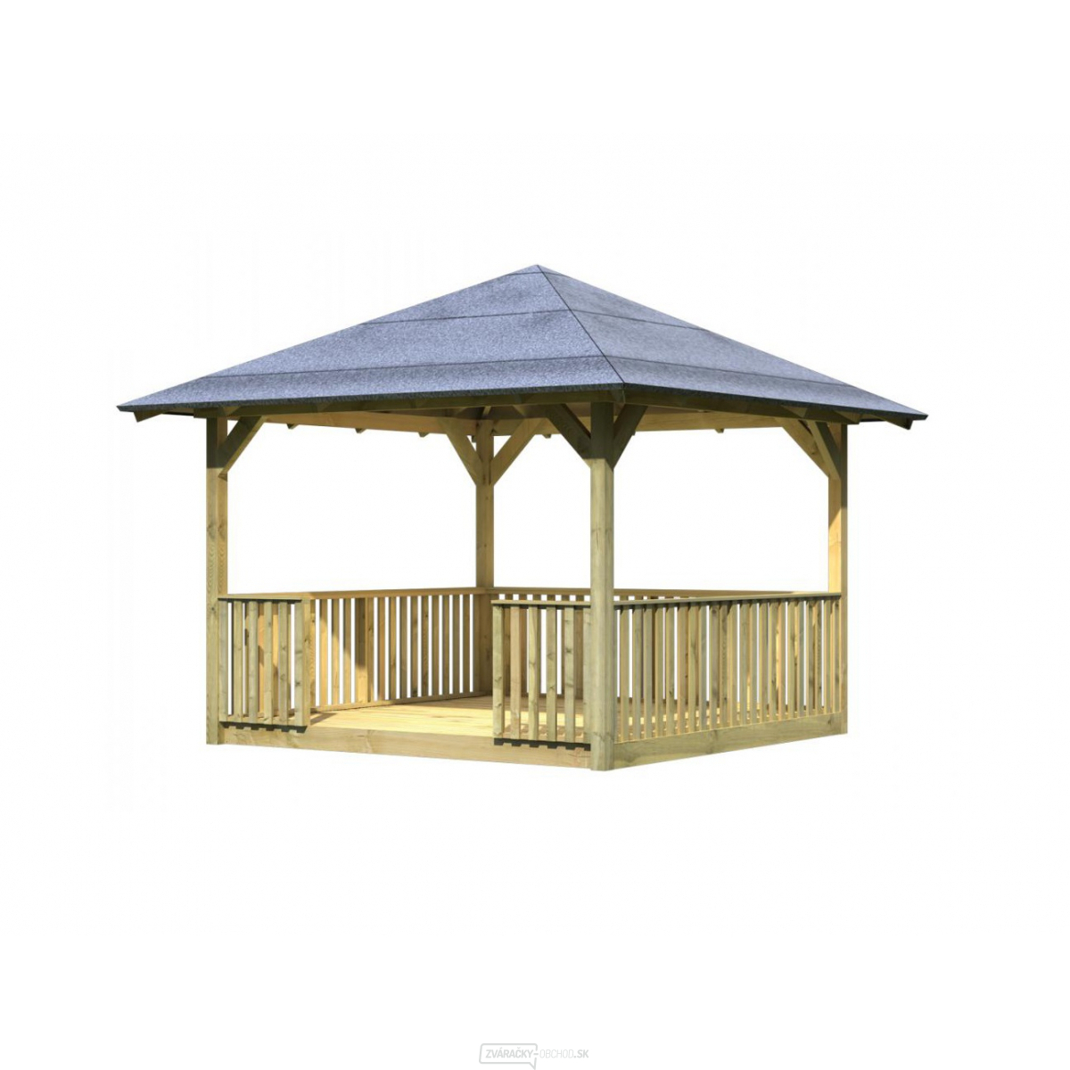 Záhradný altánok KARIBU CORDOBA 61560 set s podlahou a zábradlím