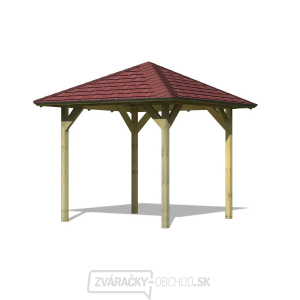 Záhradný altánok KARIBU LILLEHAMMER 1 68817 vr. červeného strešného šindľa gallery main image
