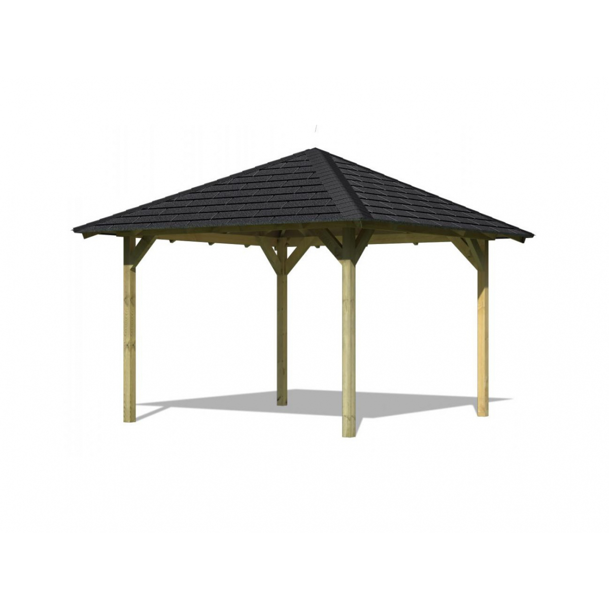 Záhradný altánok KARIBU CORDOBA 68820 vr. čierneho strešného šindľa