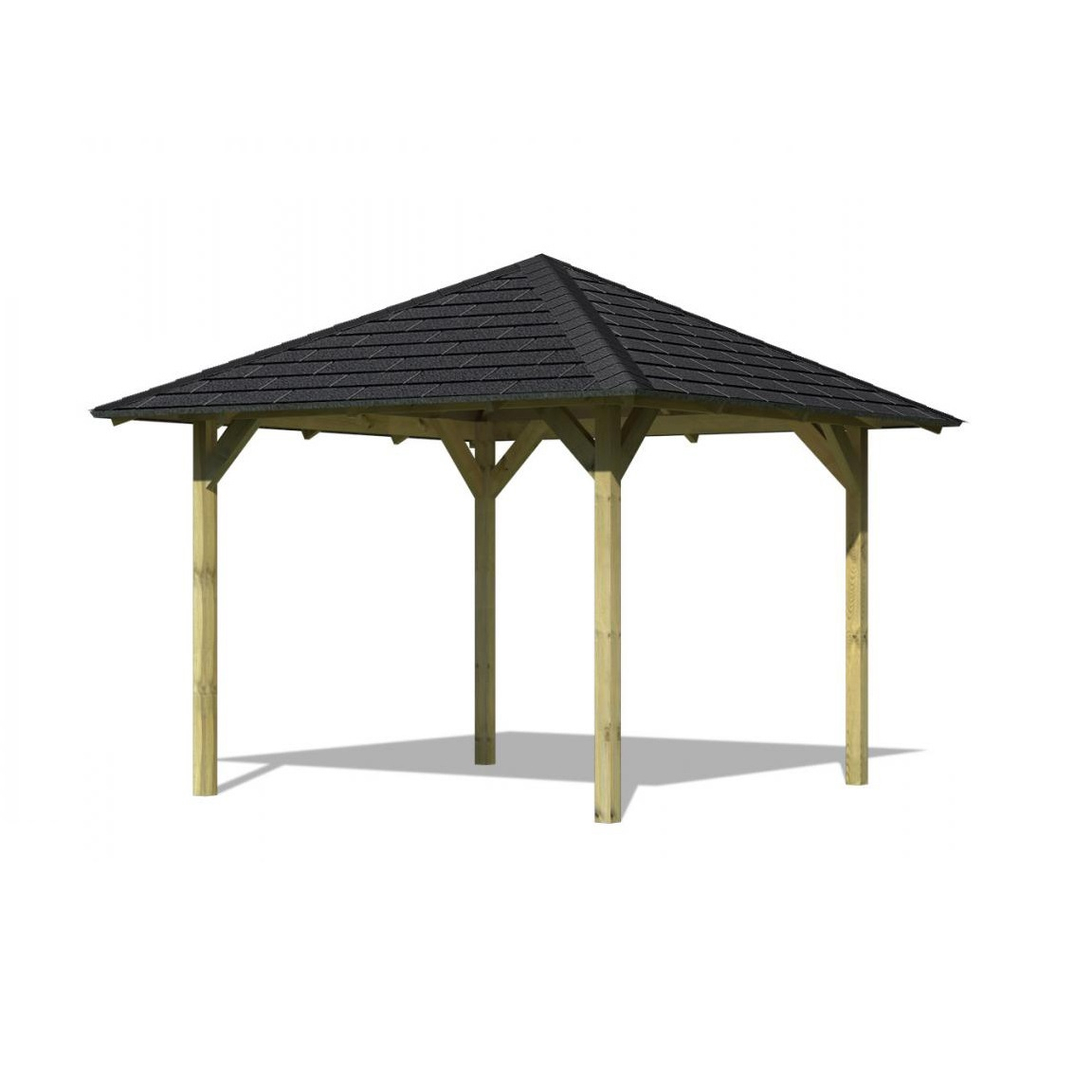 Záhradný altánok KARIBU SEVILLA 68819 vr. čierneho strešného šindľa