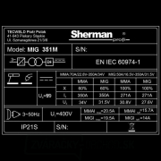 Sherman Invertorová Zváračka MIG 351M/4R + Horák + káble + Štít + Kladivo s kefou Náhľad