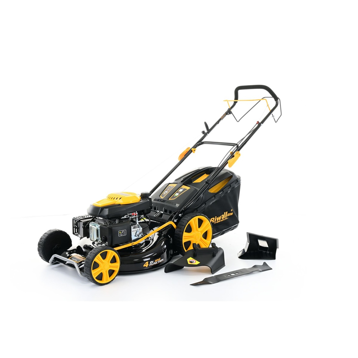 Benzínová kosačka na trávu Riwall PRO RPM 5355 4v1 s pojazdom Náhľad