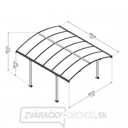 Palram Arcadia 4300 hliníkový (montovaný) prístrešok s oblúkovou strechou náhled