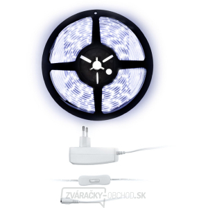 Solight LED svetelný pás s tester, 5m, sada s 12V adaptérom, 4,8W/m, IP20, studená biela gallery main image